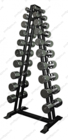 Гантельный ряд хромированный от 1 до 10 кг, 10пар